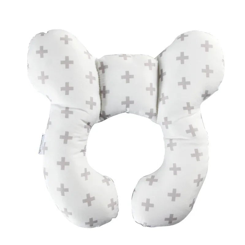 Baby Travel Pillow — Soft Cotton Head & Neck Support Pillow for Stroller, Car Seat & Travel | 10 Fun Patterns - Babytopia32