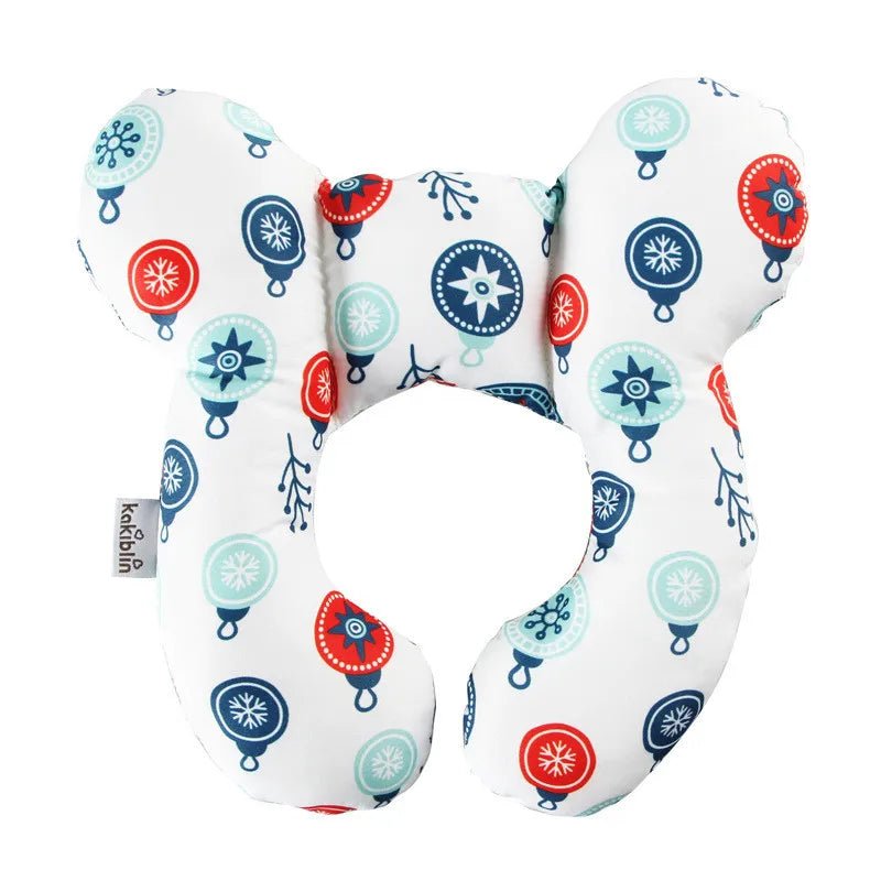 Baby Travel Pillow — Soft Cotton Head & Neck Support Pillow for Stroller, Car Seat & Travel | 10 Fun Patterns - Babytopia32