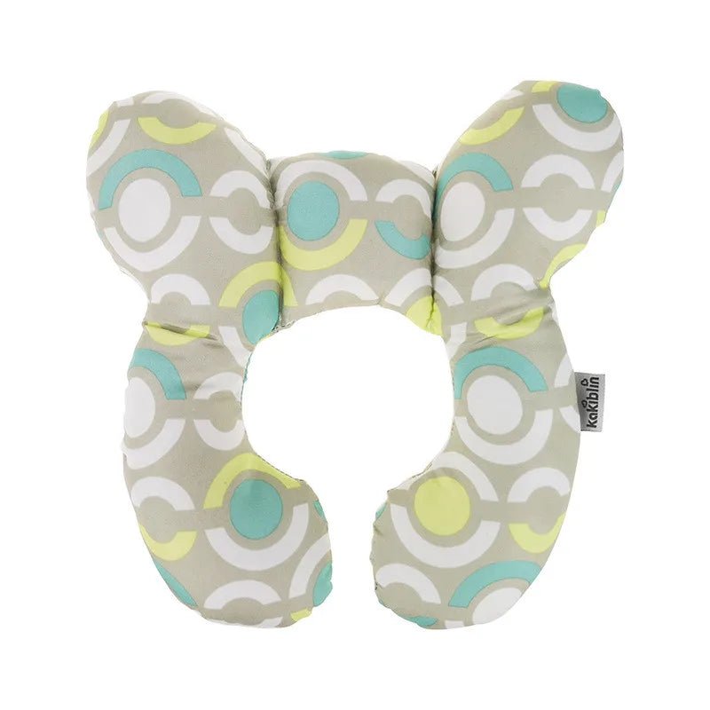Baby Travel Pillow — Soft Cotton Head & Neck Support Pillow for Stroller, Car Seat & Travel | 10 Fun Patterns - Babytopia32