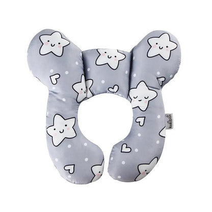 Baby Travel Pillow — Soft Cotton Head & Neck Support Pillow for Stroller, Car Seat & Travel | 10 Fun Patterns - Babytopia32