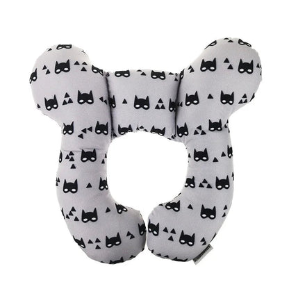 Baby Travel Pillow — Soft Cotton Head & Neck Support Pillow for Stroller, Car Seat & Travel | 10 Fun Patterns - Babytopia32