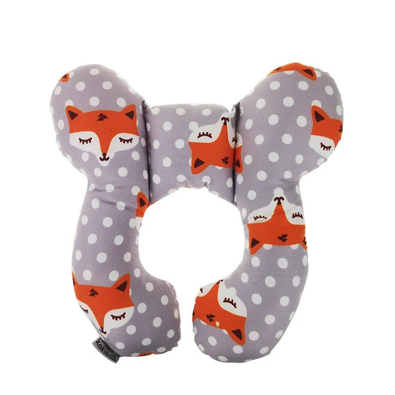 Baby Travel Pillow — Soft Cotton Head & Neck Support Pillow for Stroller, Car Seat & Travel | 10 Fun Patterns - Babytopia32