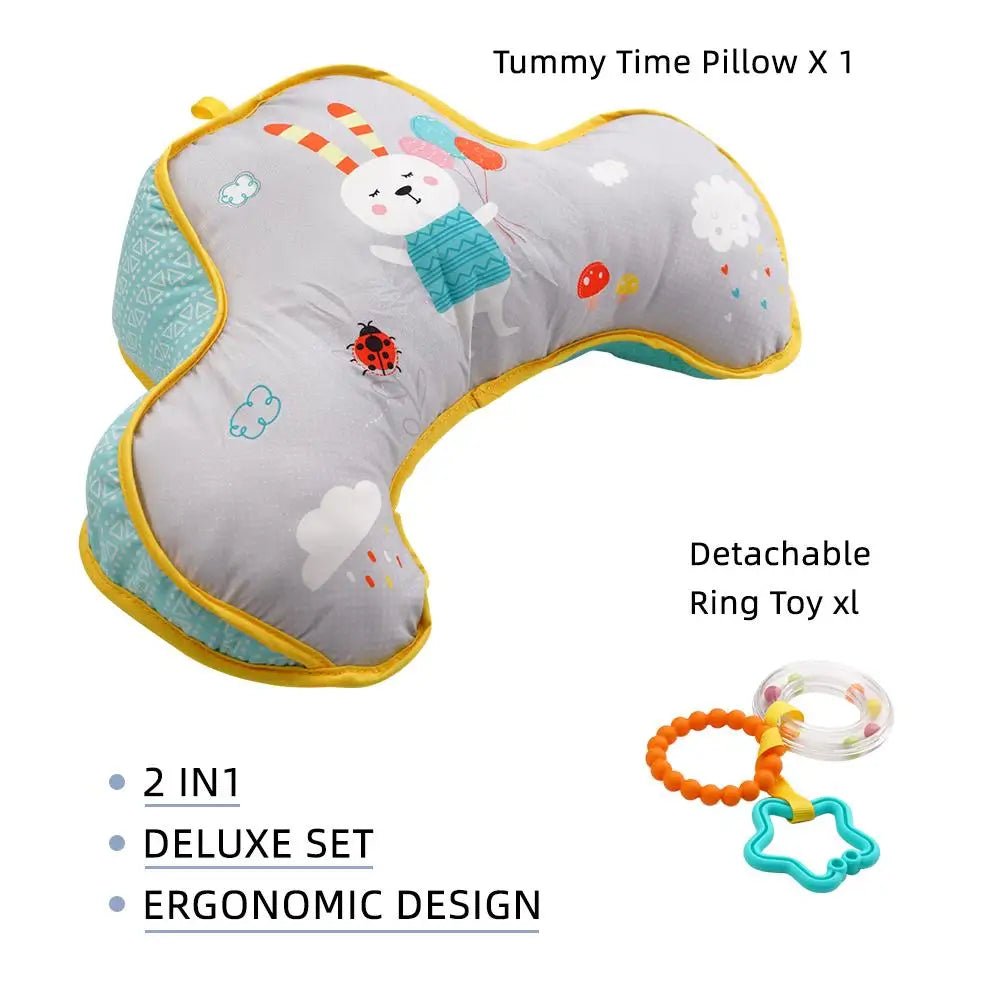 Baby Tummy Time Pillow — Double-Sided High Contrast Sensory Toy | Head-Up Training for Newborns - Babytopia32