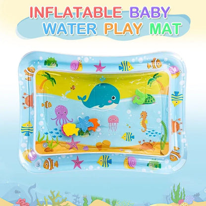 Baby Water Play Mat — Inflatable PVC Tummy Time Cushion & Sensory Activity Toy for Infants & Toddlers - Babytopia32