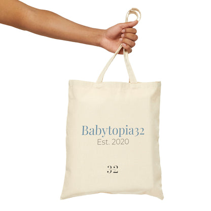 Babytopia32 logo Cotton Canvas Tote Bag | Brand Logo Tote - Babytopia32