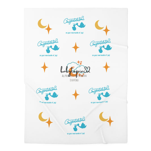 Congratulations New Baby Swaddle Blanket — 30×40" Jersey Wrap | Hospital Photo Prop & Newborn Gift - Babytopia32