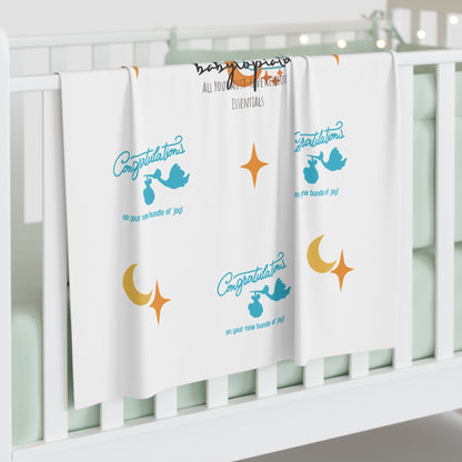 Congratulations New Baby Swaddle Blanket — 30×40" Jersey Wrap | Hospital Photo Prop & Newborn Gift - Babytopia32