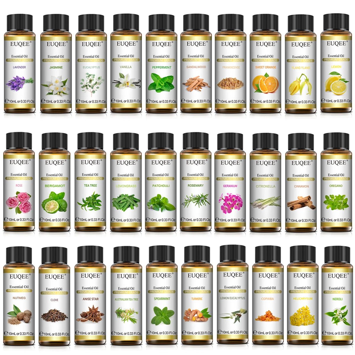 EUQEE Pure Natural Essential Oil | 10ml Single Scent | Aromatherapy Grade - Babytopia32