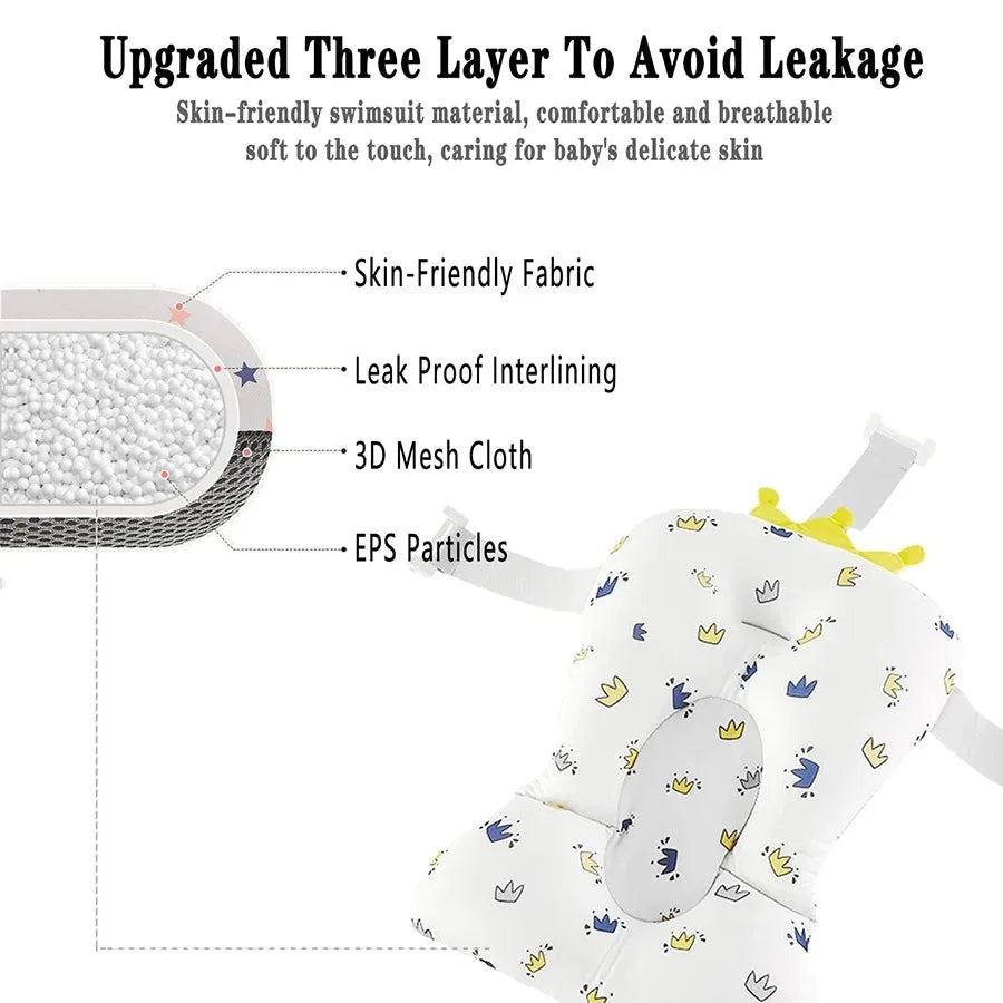 Foldable Baby Bath Support Seat Mat & Shower Cushion - Babytopia32