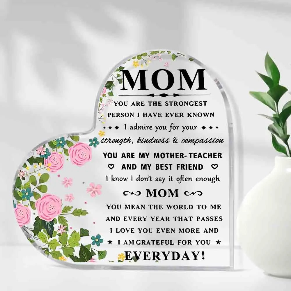 I Love You Mom Acrylic Keepsake Gift – Heartfelt Birthday & Mother’s Day Gift from Son or Daughter - Babytopia32