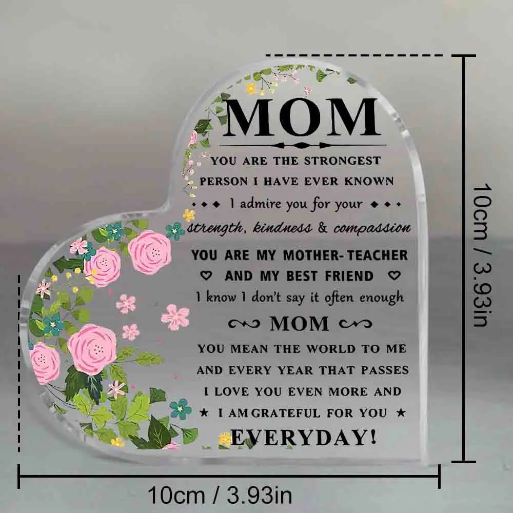 I Love You Mom Acrylic Keepsake Gift – Heartfelt Birthday & Mother’s Day Gift from Son or Daughter - Babytopia32