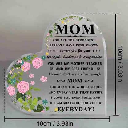 I Love You Mom Acrylic Keepsake Gift – Heartfelt Birthday & Mother’s Day Gift from Son or Daughter - Babytopia32