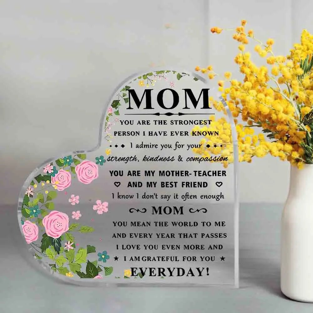 I Love You Mom Acrylic Keepsake Gift – Heartfelt Birthday & Mother’s Day Gift from Son or Daughter - Babytopia32