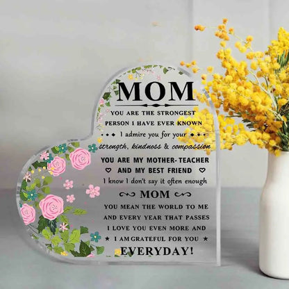 I Love You Mom Acrylic Keepsake Gift – Heartfelt Birthday & Mother’s Day Gift from Son or Daughter - Babytopia32