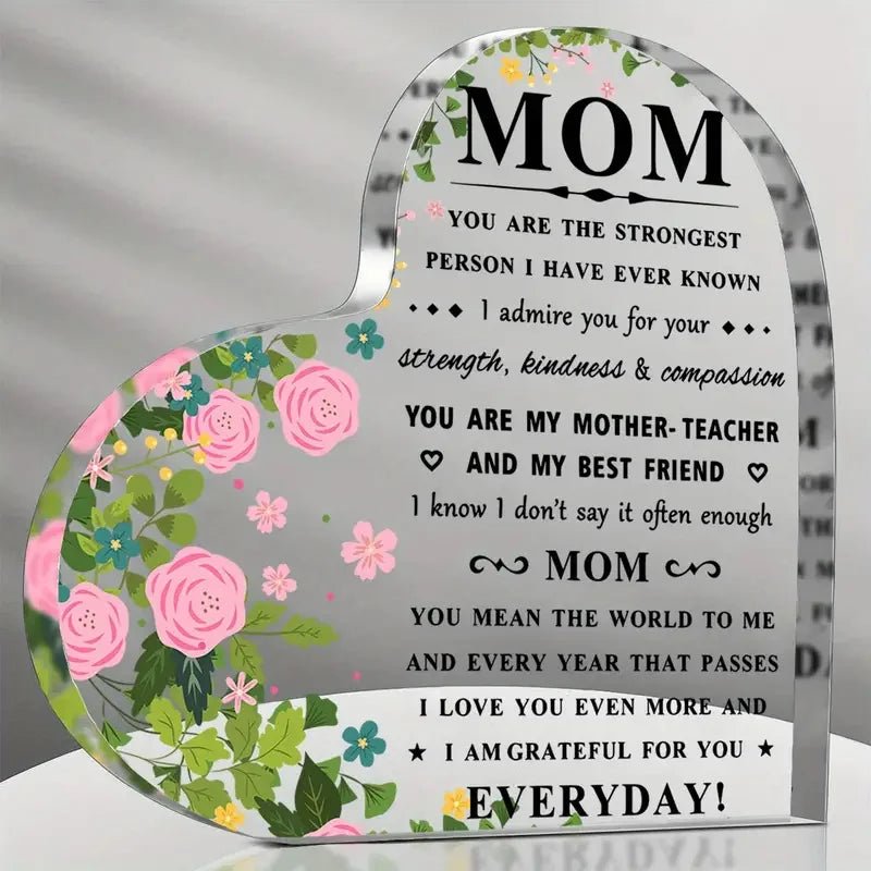 I Love You Mom Acrylic Keepsake Gift – Heartfelt Birthday & Mother’s Day Gift from Son or Daughter - Babytopia32