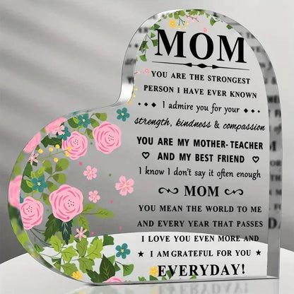 I Love You Mom Acrylic Keepsake Gift – Heartfelt Birthday & Mother’s Day Gift from Son or Daughter - Babytopia32