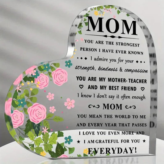 I Love You Mom Acrylic Keepsake Gift – Heartfelt Birthday & Mother’s Day Gift from Son or Daughter - Babytopia32
