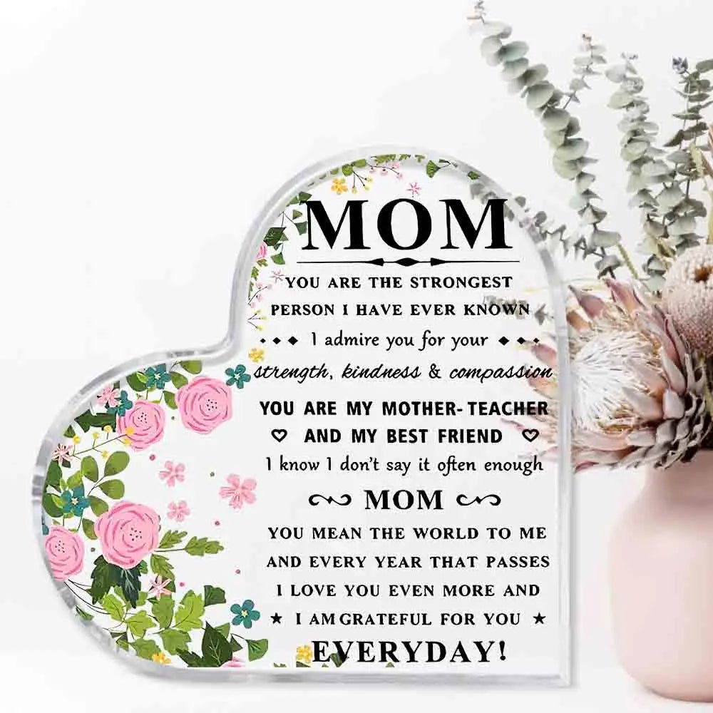 I Love You Mom Acrylic Keepsake Gift – Heartfelt Birthday & Mother’s Day Gift from Son or Daughter - Babytopia32