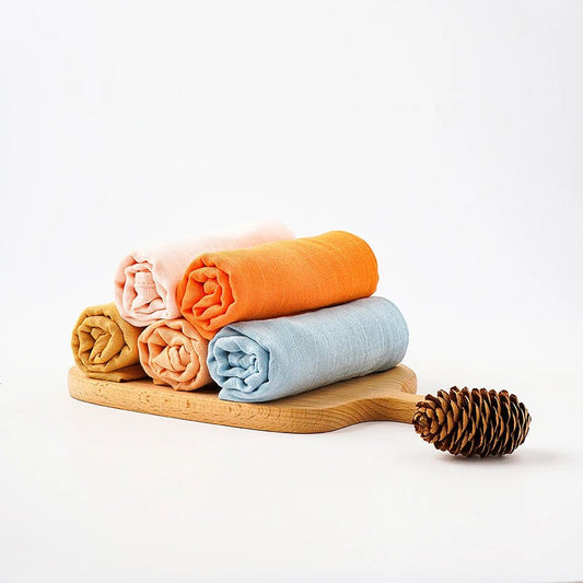 Kangobaby Soft Life 5-Piece Bamboo Cotton Muslin Blanket & Baby Burp Cloth Set - Babytopia32