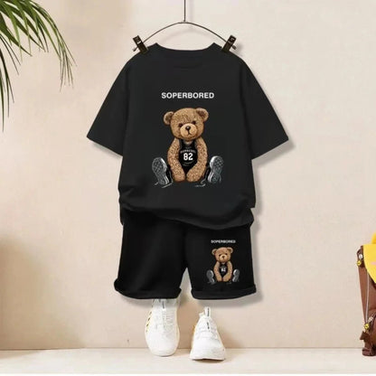 Kids Cartoon Print T-Shirt & Shorts Set | Boys & Girls Summer Outfit 1–12Y - Babytopia32