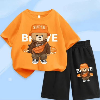 Kids Cartoon Print T-Shirt & Shorts Set | Boys & Girls Summer Outfit 1–12Y - Babytopia32