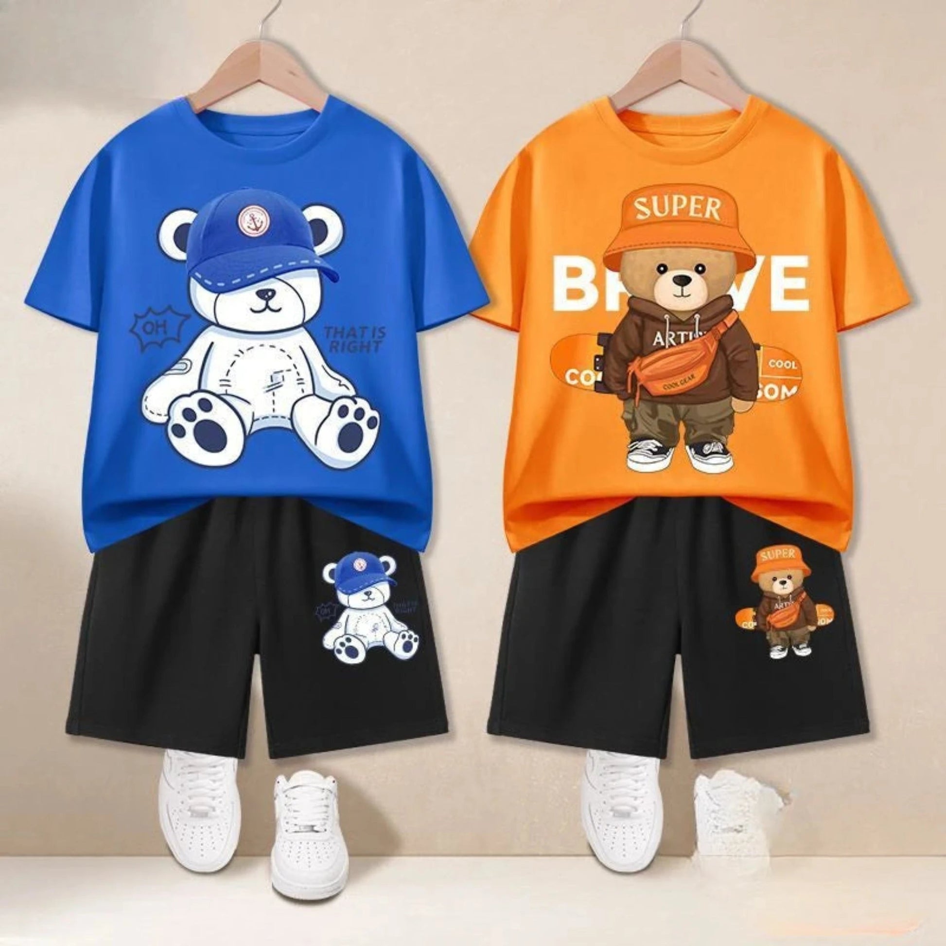 Kids Cartoon Print T-Shirt & Shorts Set | Boys & Girls Summer Outfit 1–12Y - Babytopia32