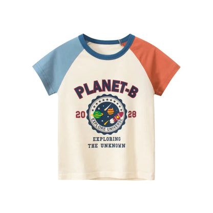 Kids Cotton Short Sleeve T-Shirt | Korean Style Cartoon Tee for Boys (2T–9Y) - Babytopia32