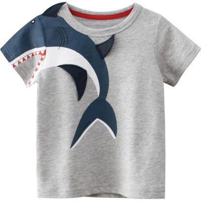 Kids Cotton Short Sleeve T-Shirt | Korean Style Cartoon Tee for Boys (2T–9Y) - Babytopia32