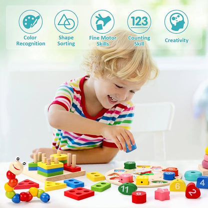 Montessori 3D Wooden Puzzles for Babies & Kids — Early Learning Educational Toys | Animals, Music & More | Ages 0–6 - Babytopia32