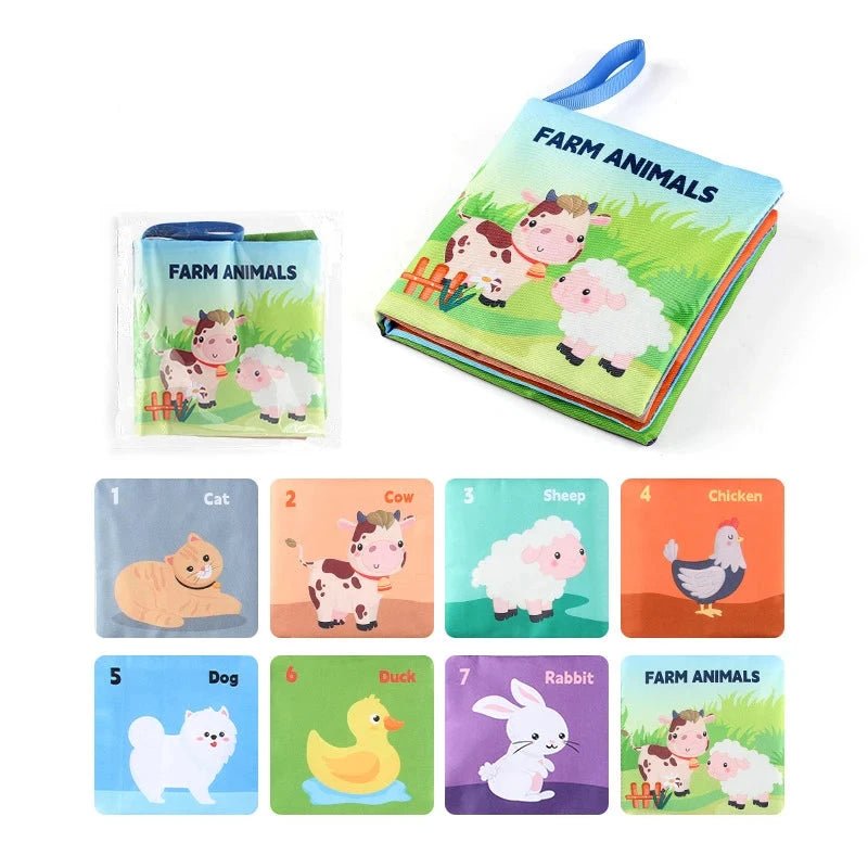 Montessori Soft Baby Sensory Cloth Book — 3D Touch & Feel High Contrast Pages | Early Learning for Babies 0–12 Months - Babytopia32