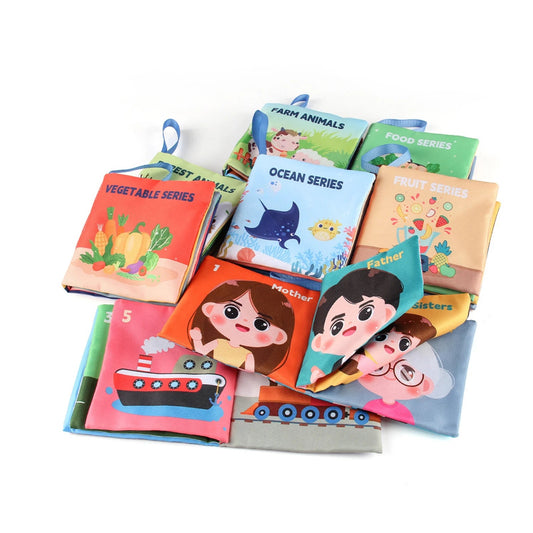 Montessori Soft Baby Sensory Cloth Book — 3D Touch & Feel High Contrast Pages | Early Learning for Babies 0–12 Months - Babytopia32