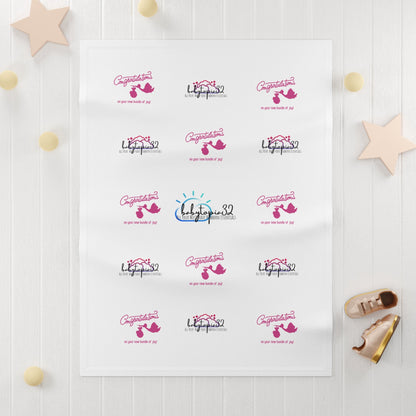New Baby Girl Pink Congratulations Blanket — 30×40" Soft Fleece Newborn Gift - Babytopia32
