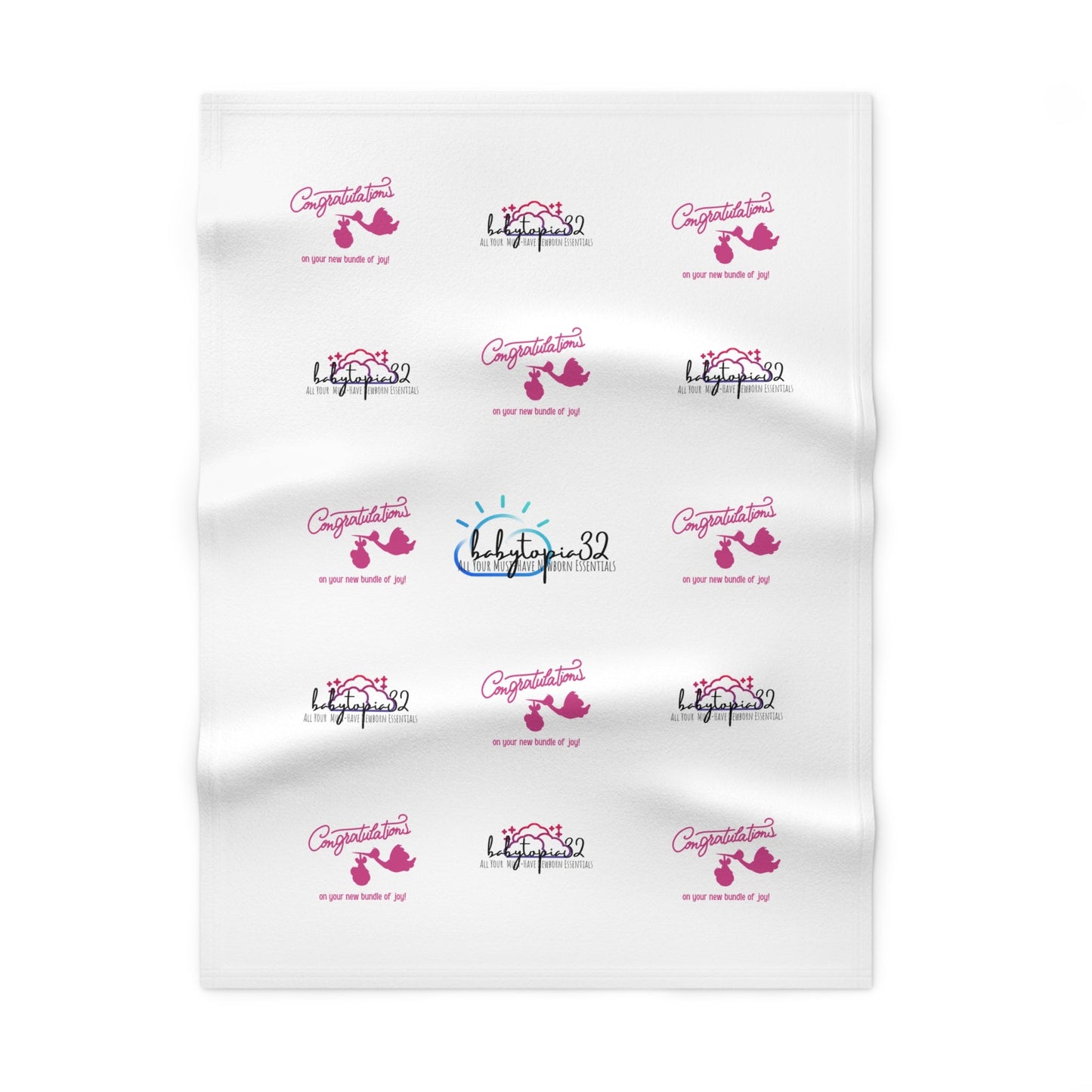 New Baby Girl Pink Congratulations Blanket — 30×40" Soft Fleece Newborn Gift - Babytopia32