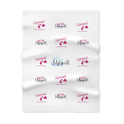 New Baby Girl Pink Congratulations Blanket — 30×40" Soft Fleece Newborn Gift - Babytopia32