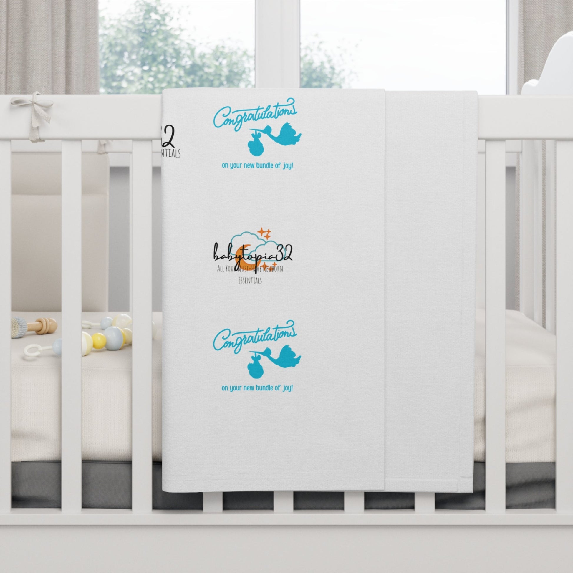New Bundle of Joy Congratulations Baby Blanket — 30×40" Soft Fleece Newborn Gift - Babytopia32