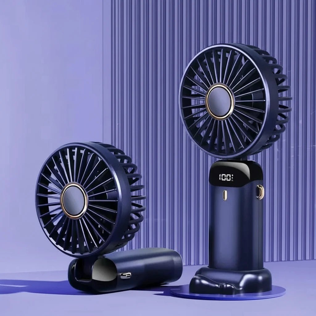 OIMG Foldable Neck Fan – 3-in-1 Handheld, Neck & Desktop USB Rechargeable Fan with LED Display - Babytopia32