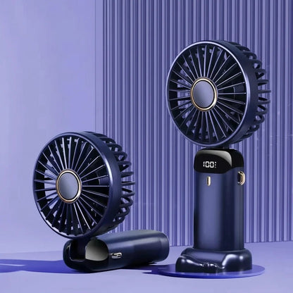 OIMG Foldable Neck Fan – 3-in-1 Handheld, Neck & Desktop USB Rechargeable Fan with LED Display - Babytopia32