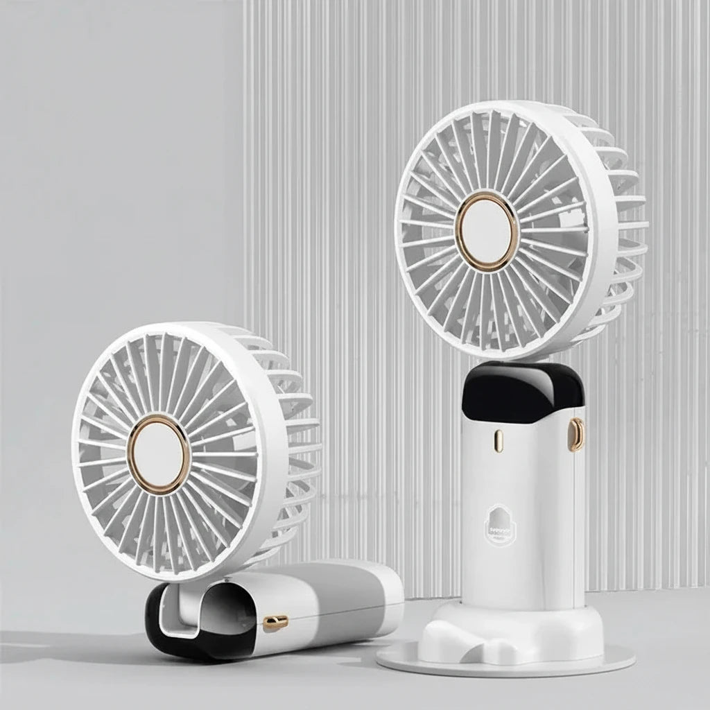 OIMG Foldable Neck Fan – 3-in-1 Handheld, Neck & Desktop USB Rechargeable Fan with LED Display - Babytopia32