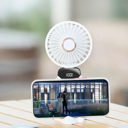 OIMG Foldable Neck Fan – 3-in-1 Handheld, Neck & Desktop USB Rechargeable Fan with LED Display - Babytopia32