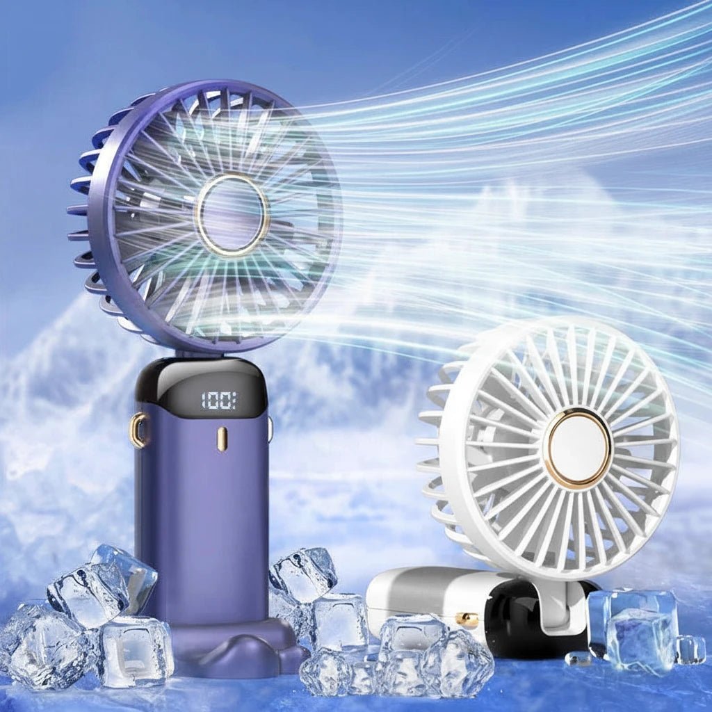 OIMG Foldable Neck Fan – 3-in-1 Handheld, Neck & Desktop USB Rechargeable Fan with LED Display - Babytopia32