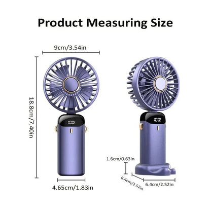 OIMG Foldable Neck Fan – 3-in-1 Handheld, Neck & Desktop USB Rechargeable Fan with LED Display - Babytopia32