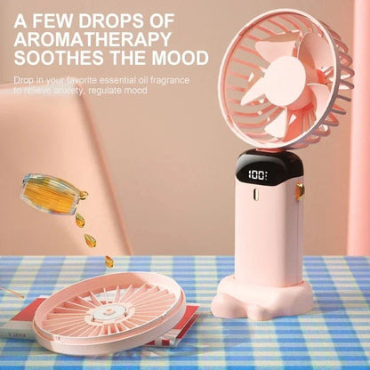 OIMG Foldable Neck Fan – 3-in-1 Handheld, Neck & Desktop USB Rechargeable Fan with LED Display - Babytopia32