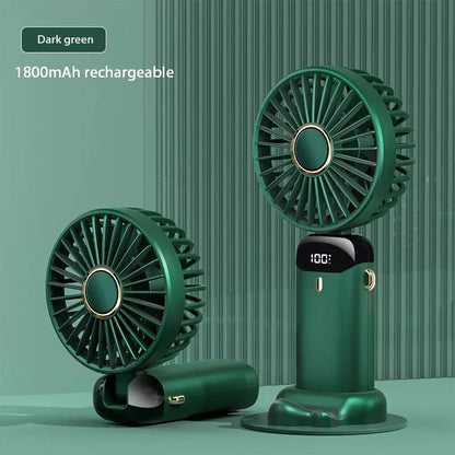 OIMG Foldable Neck Fan – 3-in-1 Handheld, Neck & Desktop USB Rechargeable Fan with LED Display - Babytopia32