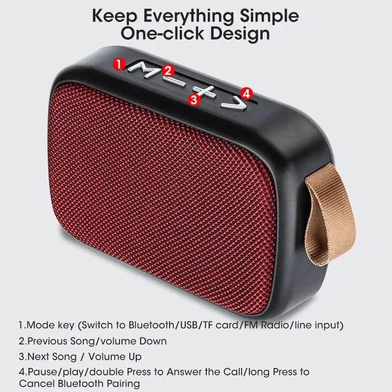 Portable Wireless Bluetooth Speaker with FM Radio & USB – Mini Outdoor Subwoofer - Babytopia32