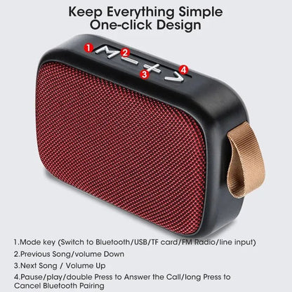 Portable Wireless Bluetooth Speaker with FM Radio & USB – Mini Outdoor Subwoofer - Babytopia32