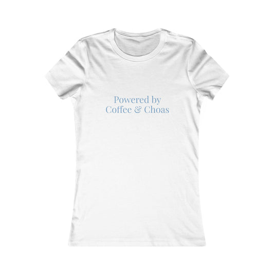 Powered by Coffee and Chaos Tee | Women's Graphic Shirt - Babytopia32