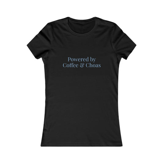 Powered by Coffee and Chaos Tee | Women's Graphic Shirt - Babytopia32