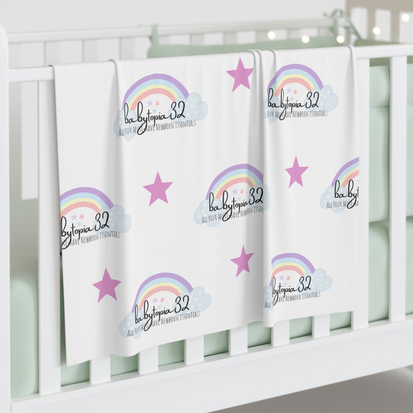 Rainbow Baby Swaddle Blanket — 30×40" Colorful Nursery Wrap | Newborn Gift & Milestone Photo Prop - Babytopia32