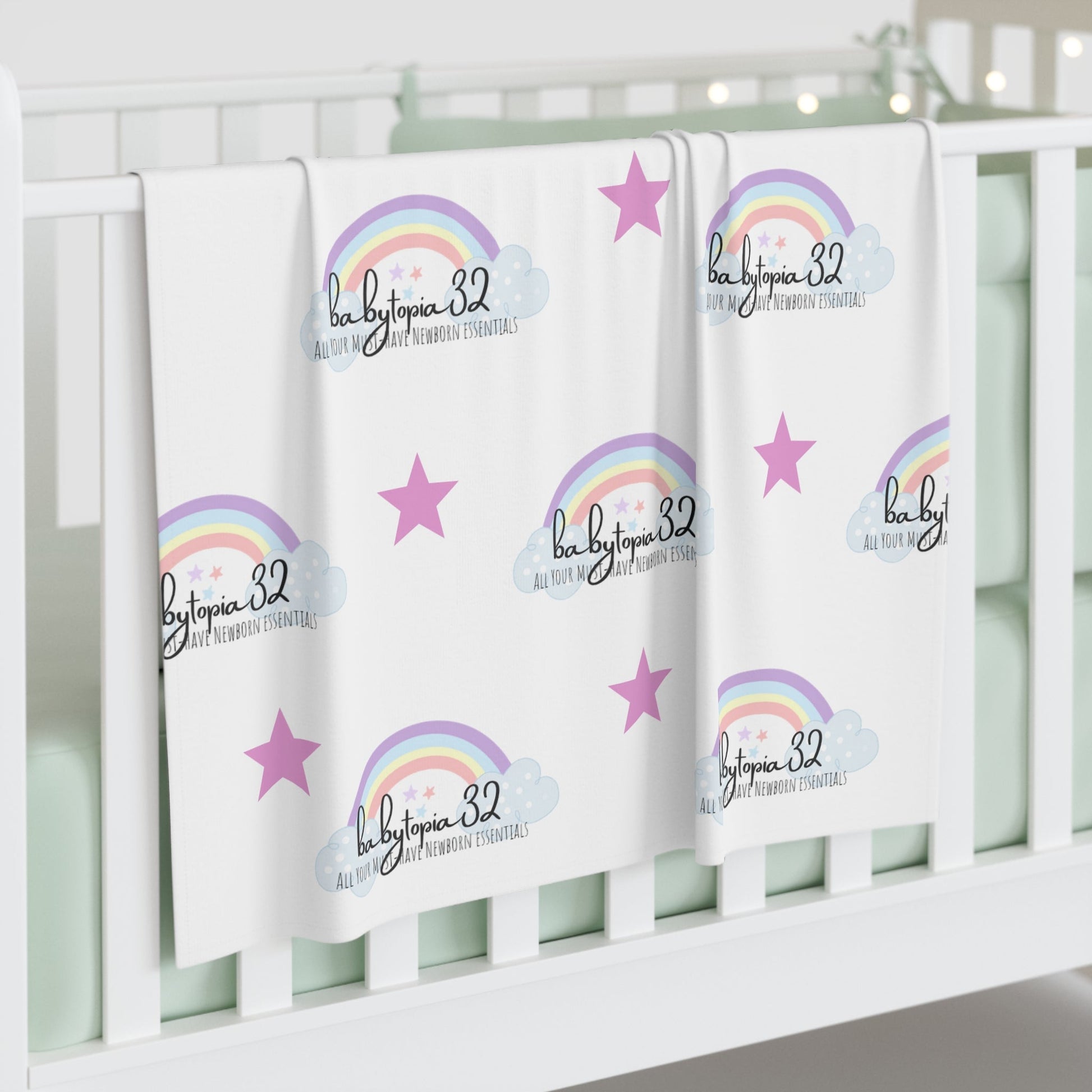 Rainbow Baby Swaddle Blanket — 30×40" Colorful Nursery Wrap | Newborn Gift & Milestone Photo Prop - Babytopia32