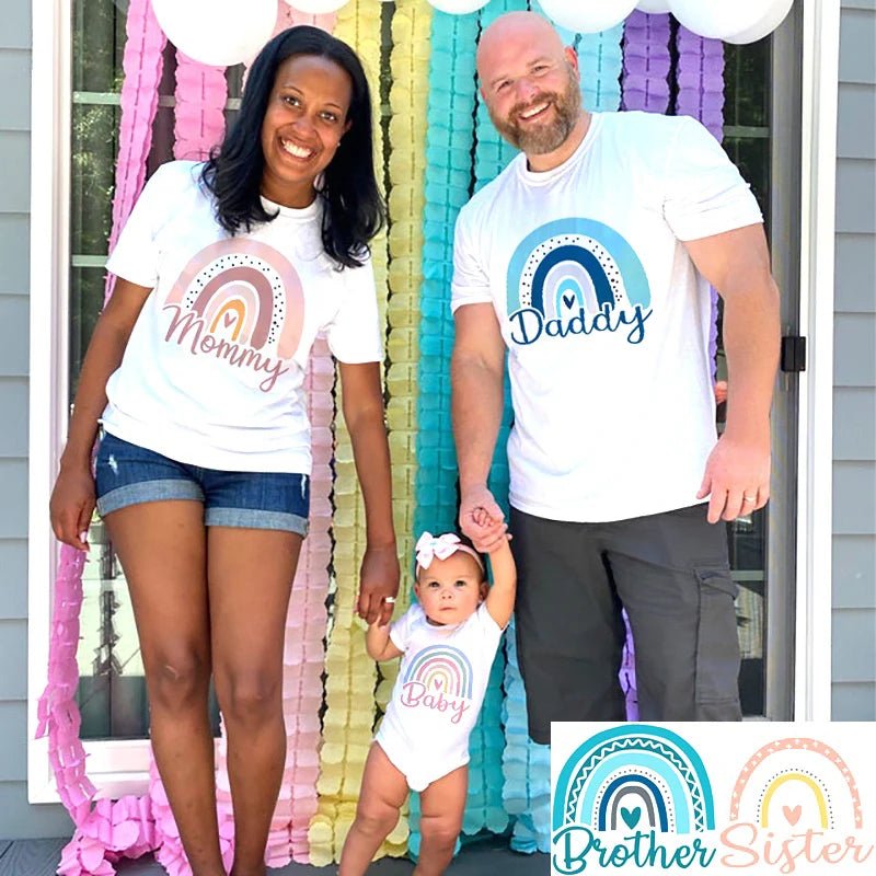 Rainbow Family Matching Outfit Set | Mom Dad Baby Brother Sister Coordinating Shirts | Sold Per Shirt - Babytopia32